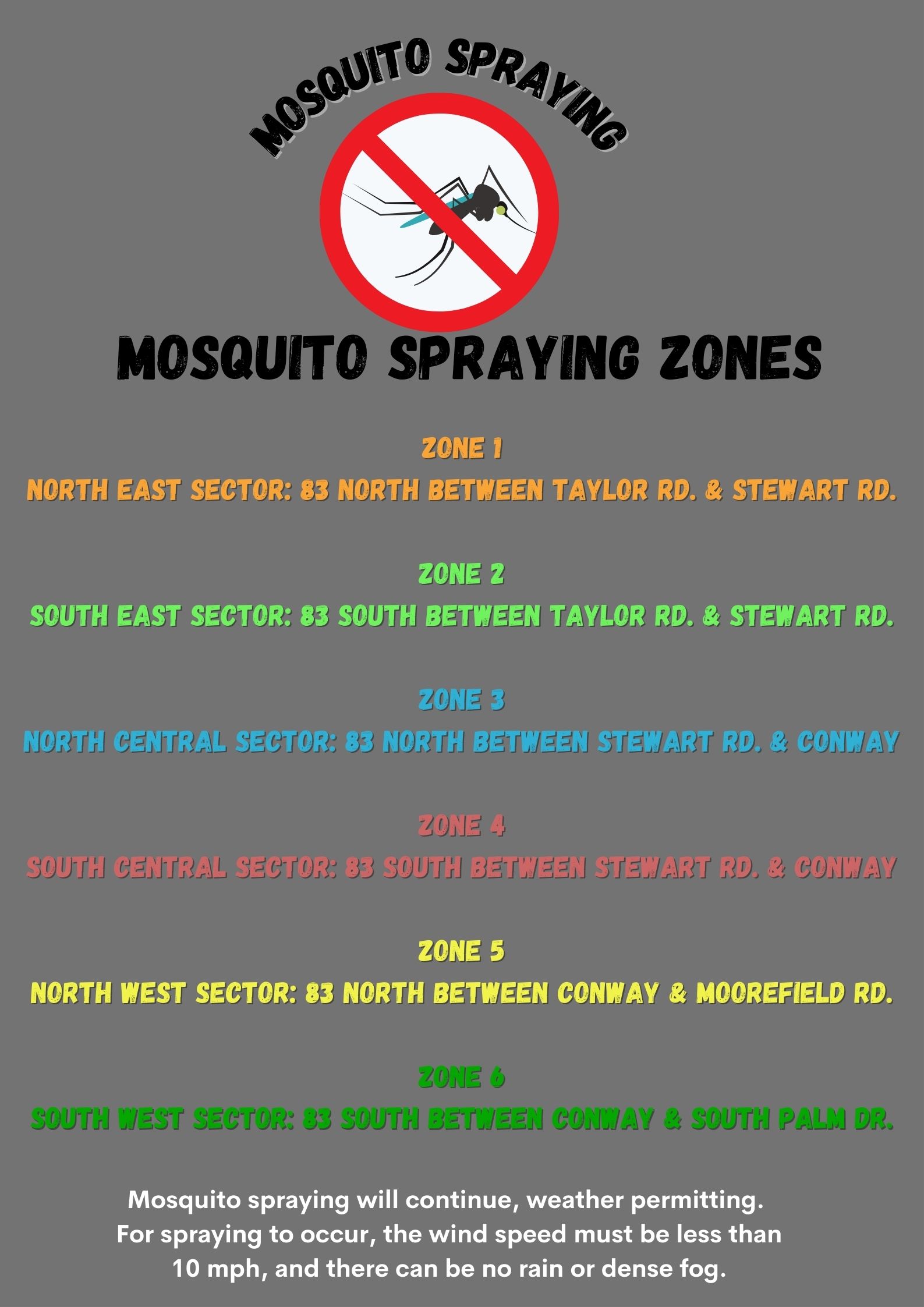 Mosquito Spraying Zones City of Mission